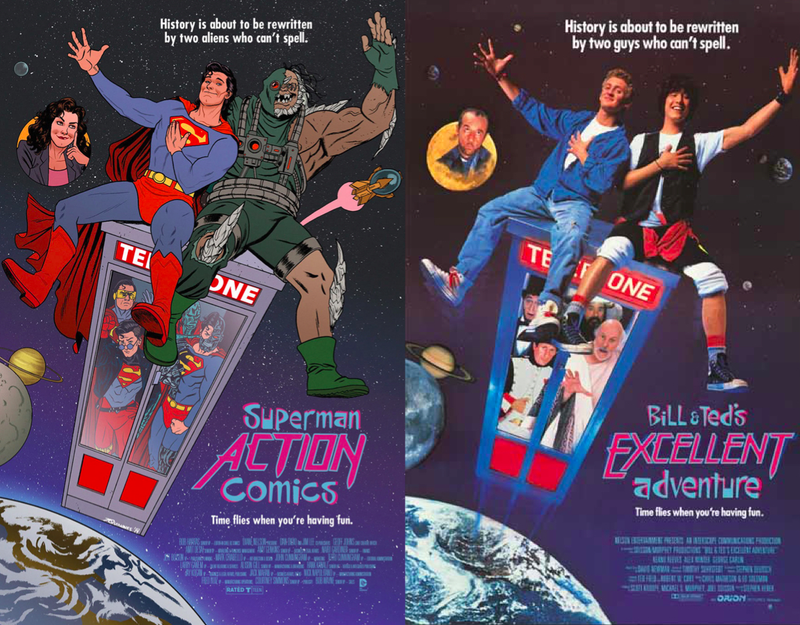 Illustration for article titled Your Favorite DC Superheroes, Drawn Into Famous Movie Posters